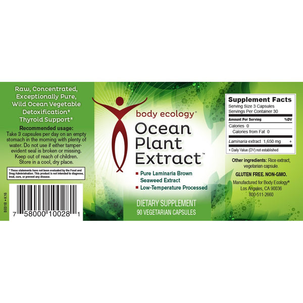 Ocean Plant Extract 90 Capsules - Email Us Direct For All Of Your Body Ecology Orders. No Longer Available At AGM Foods.