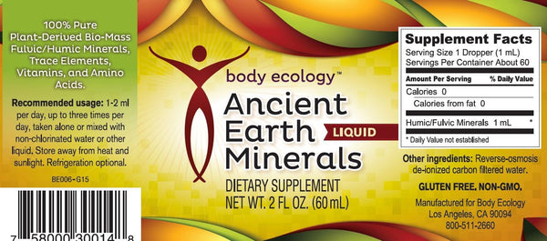 Ancient Earth Liquid Minerals 60 mls - Email Us Direct For All Of Your Body Ecology Orders. No Longer Available At AGM Foods.