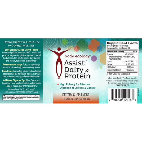 Assist Dairy & Protein Digestive Enzymes 90 Capsules -  Email Us Direct For All Of Your Body Ecology Orders. No Longer Available At AGM Foods.